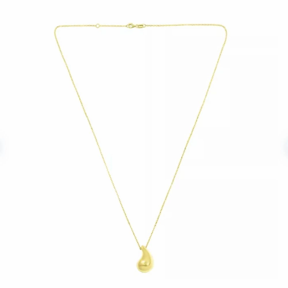 6AN-5759 14K Yellow Gold Teardrop Necklace for Women, 17-18"