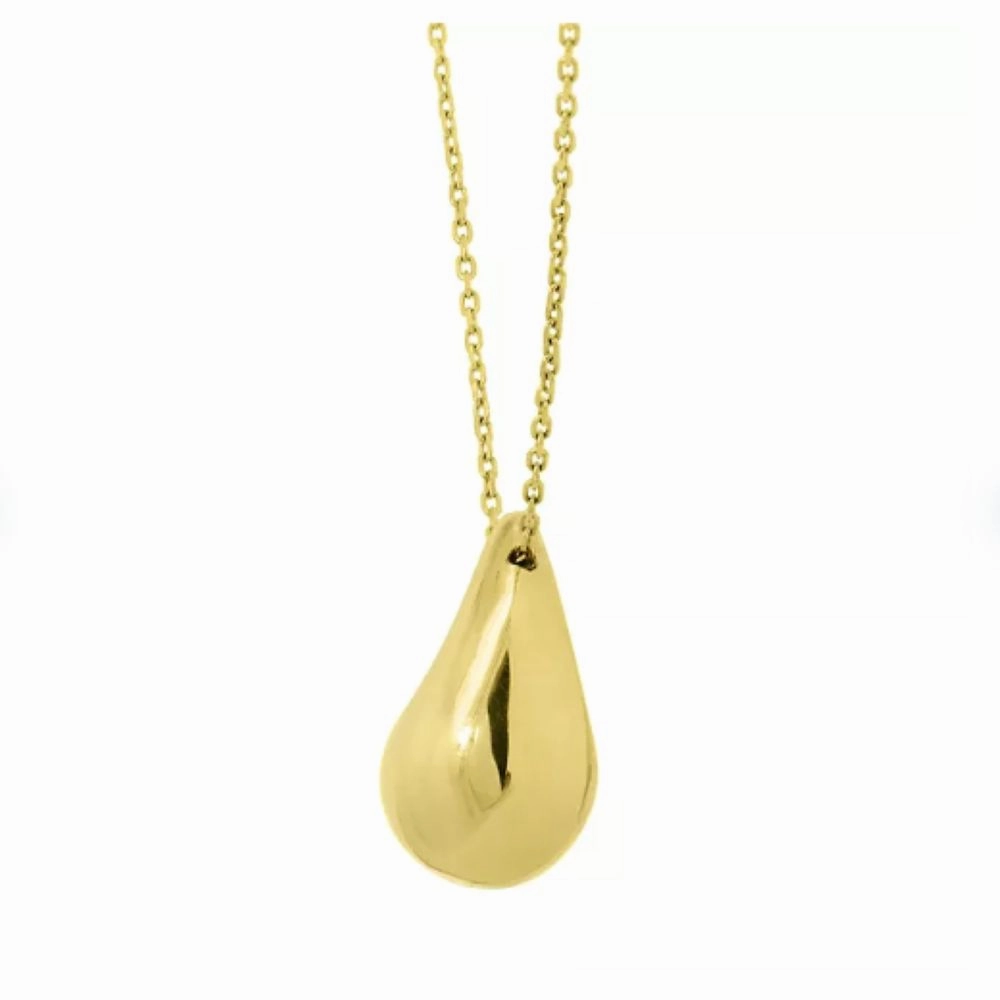 6AN-5759 14K Yellow Gold Teardrop Necklace for Women, 17-18"
