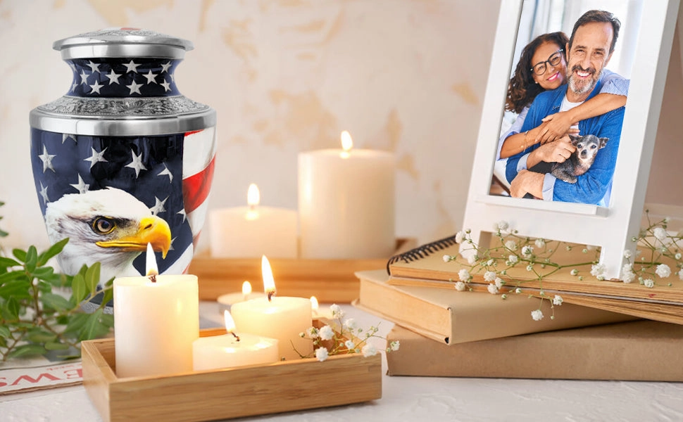American Eagle Cremation Urn for Human Ashes – Patriotic Memorial Urn for a Man or Woman – Strength, Freedom, and a Life Well Remembered