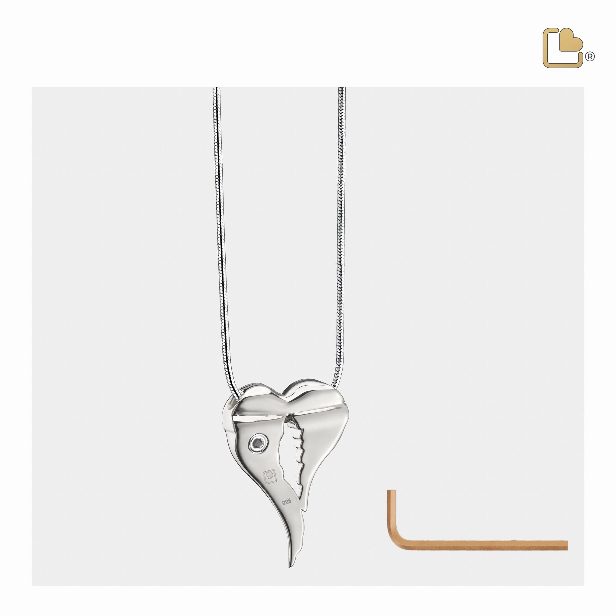 Angel Wings Sterling Silver Cremation Pendant - COMFORT by LoveUrns
