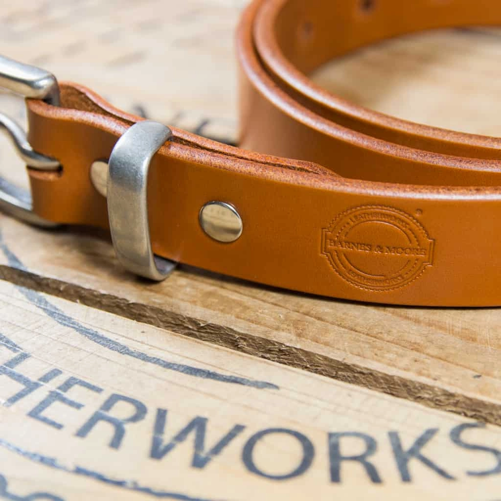Barnes & Moore Slim Belt - Harness Tan/Nickel