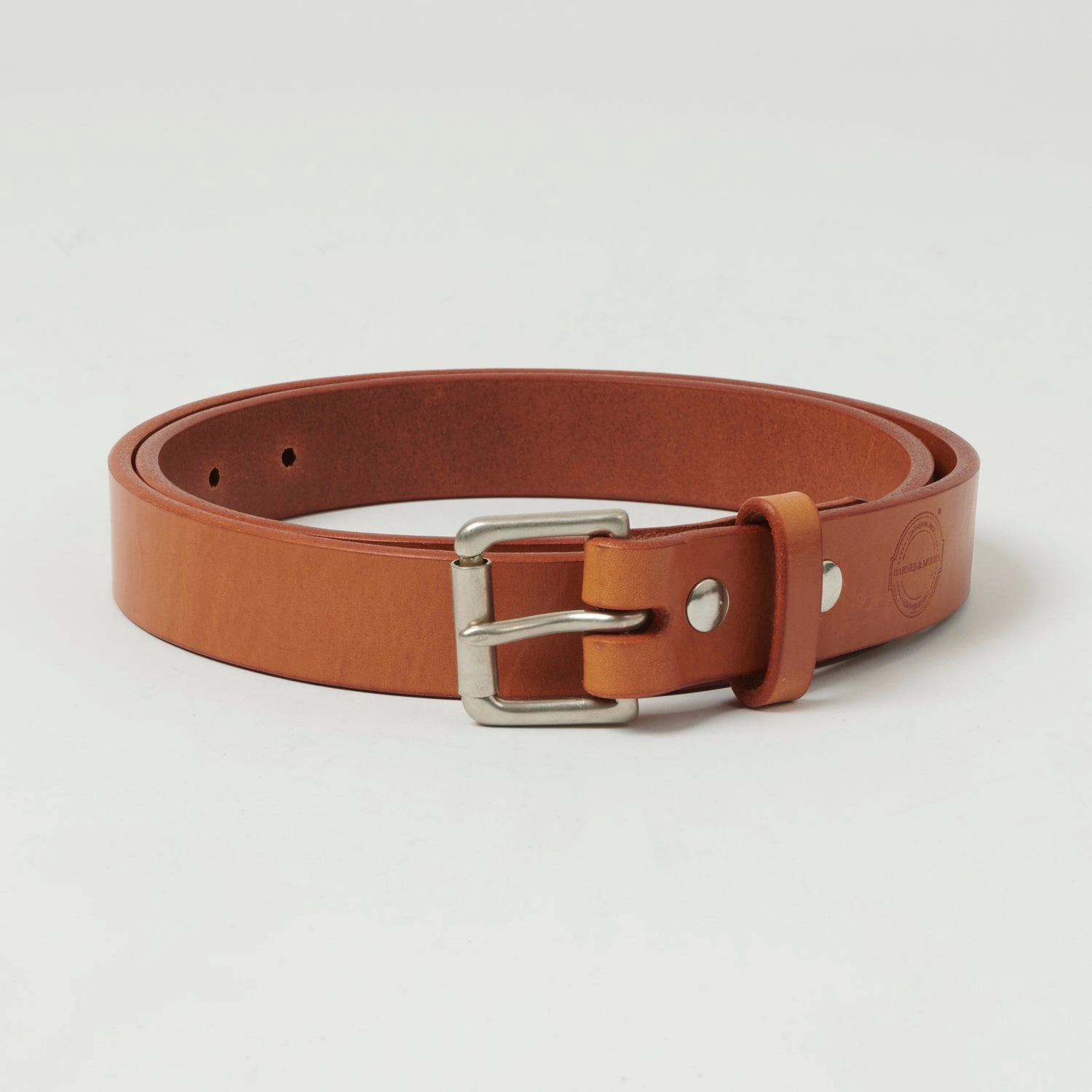 Barnes & Moore Slim Roller Belt - Harness Tan/Nickel