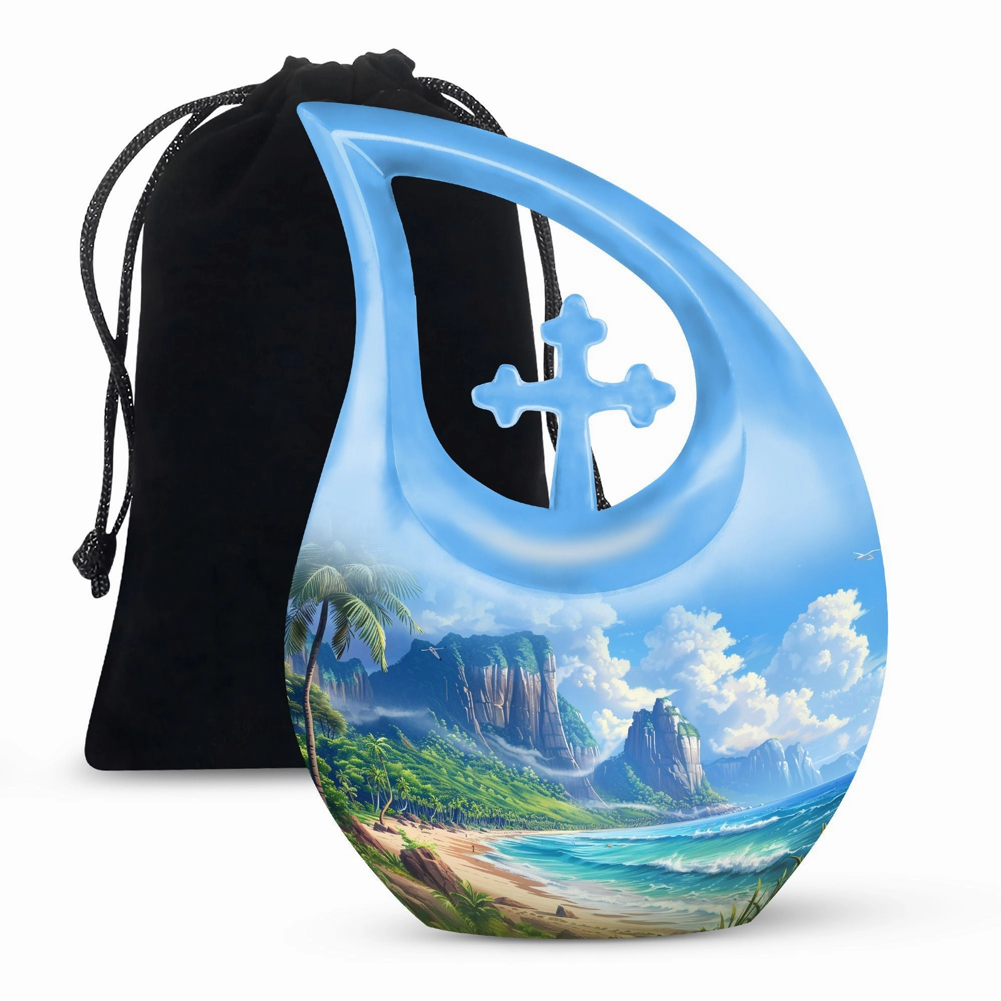 Beach Urn Tribute - Compact Memorial Urn for Cherished Human Ashes
