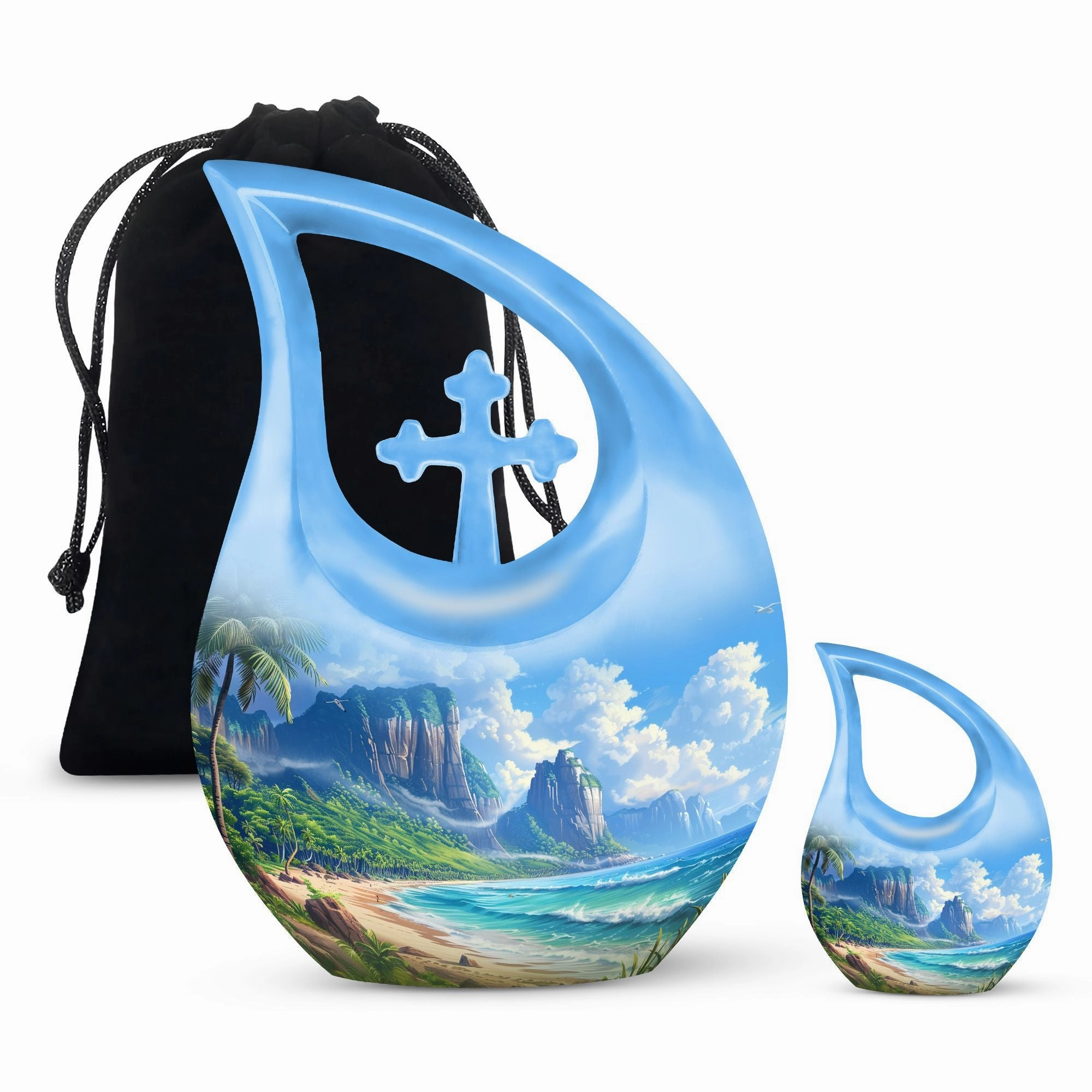 Beach Urn Tribute - Compact Memorial Urn for Cherished Human Ashes