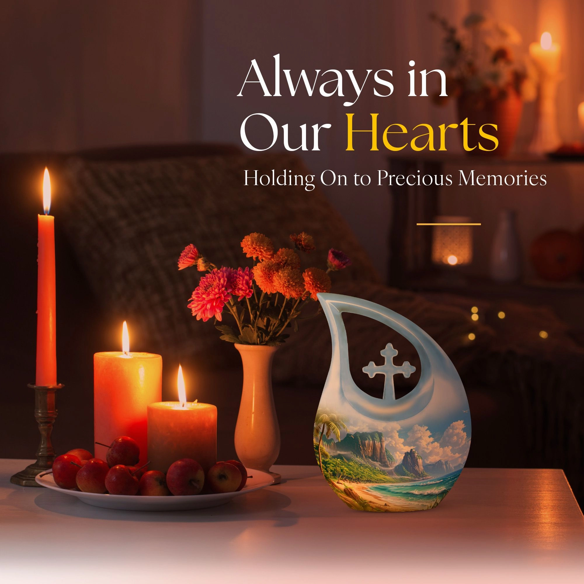 Beach Urn Tribute - Compact Memorial Urn for Cherished Human Ashes