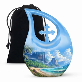 Beach Urn Tribute - Compact Memorial Urn for Cherished Human Ashes