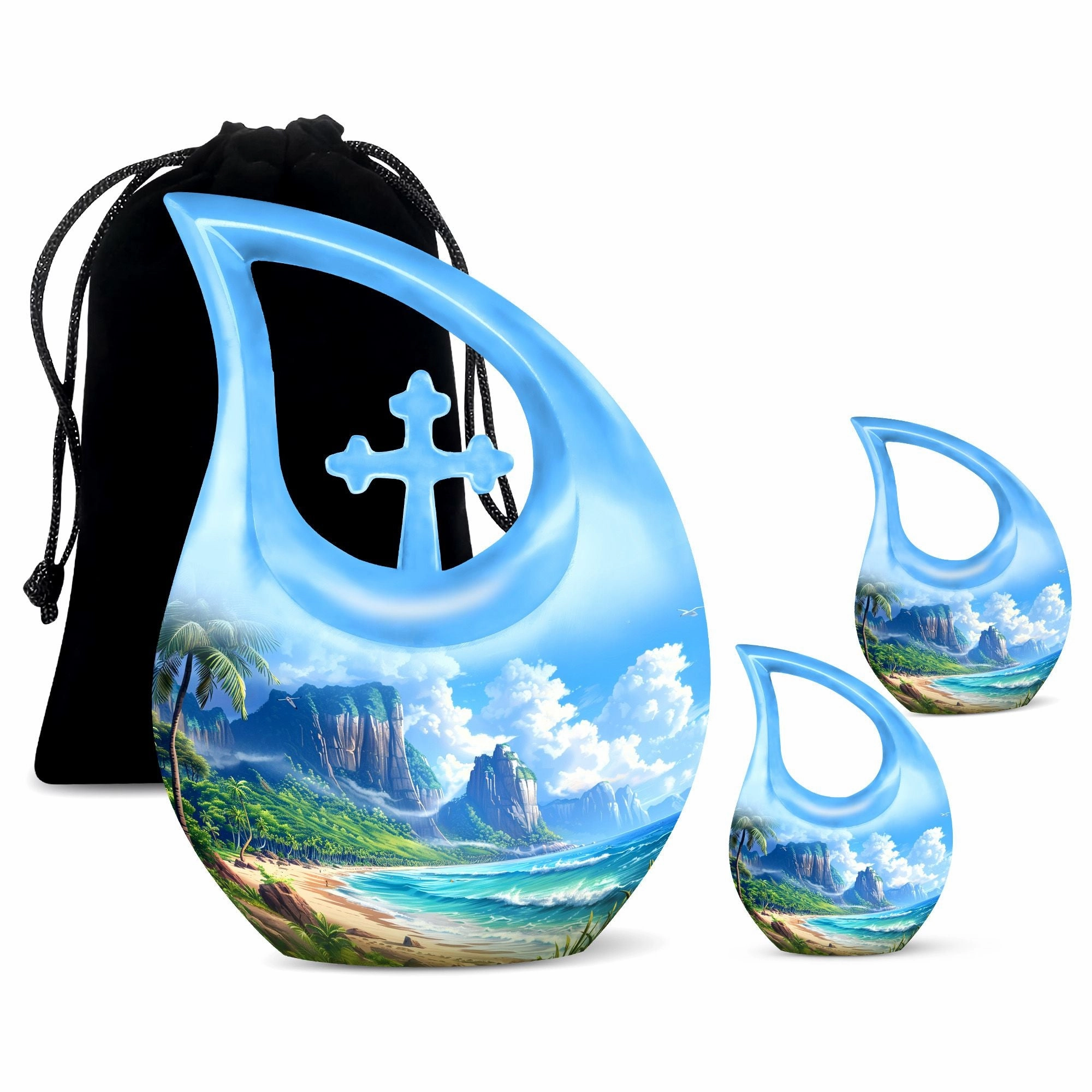 Beach Urn Tribute - Compact Memorial Urn for Cherished Human Ashes
