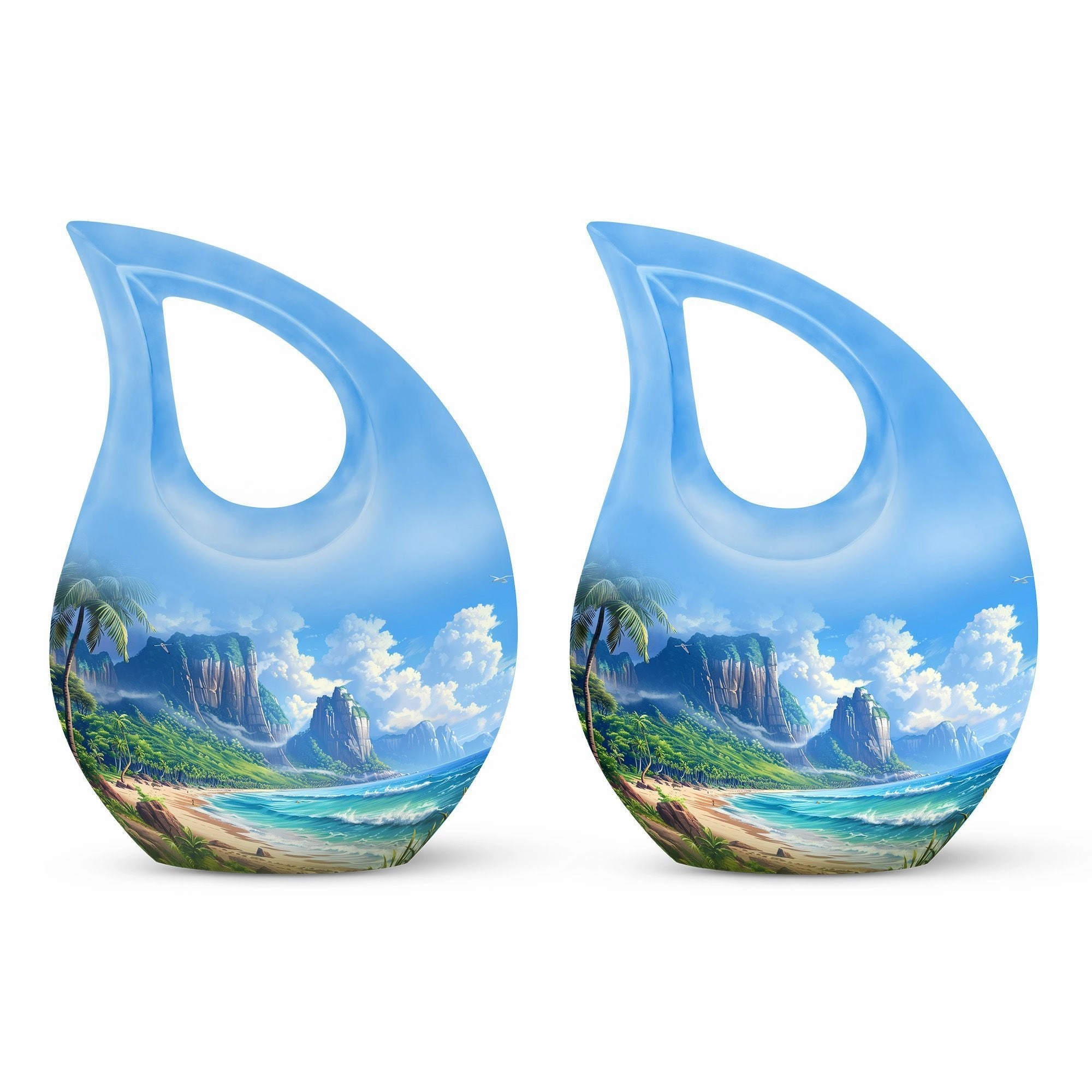 Beach Urn Tribute - Compact Memorial Urn for Cherished Human Ashes