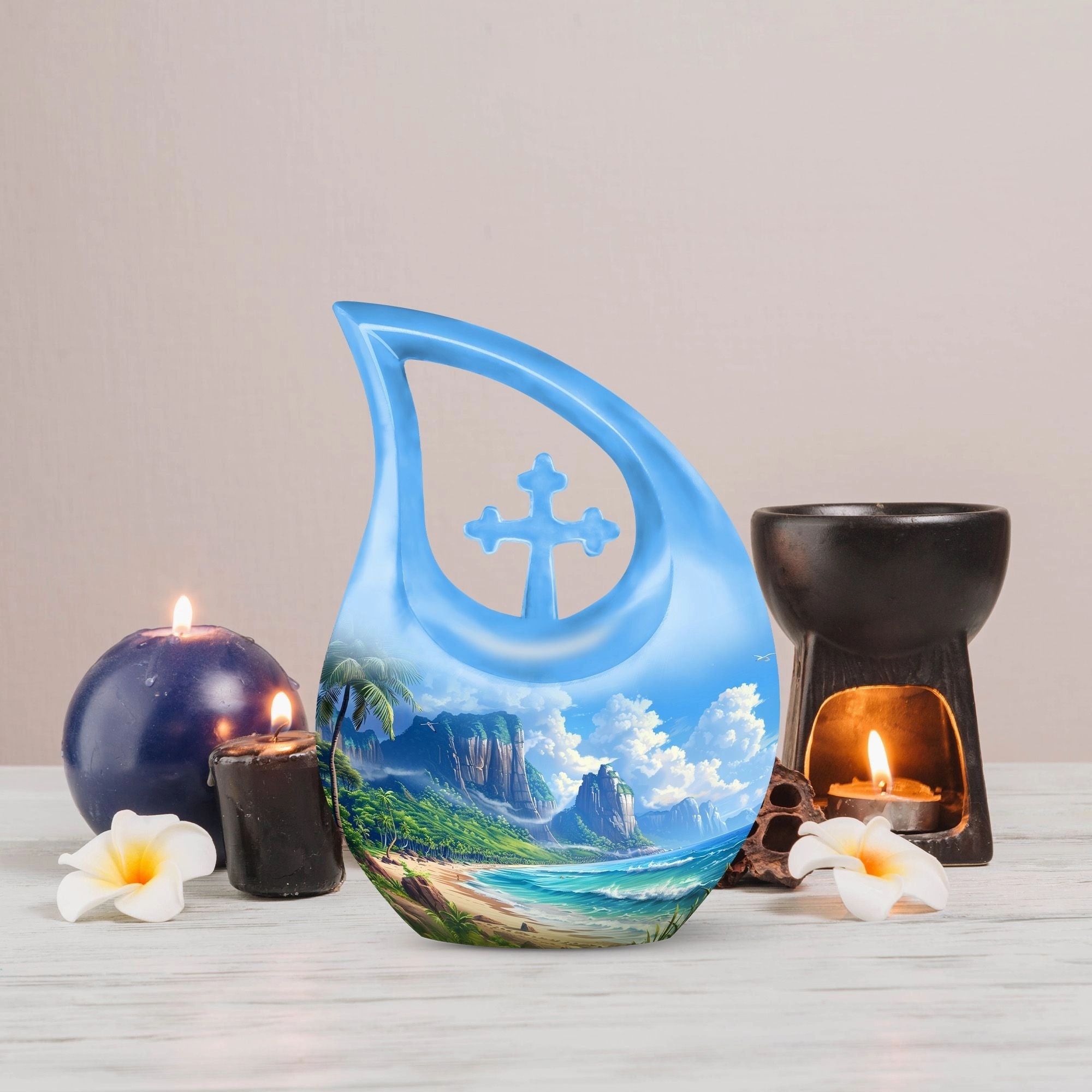 Beach Urn Tribute - Compact Memorial Urn for Cherished Human Ashes