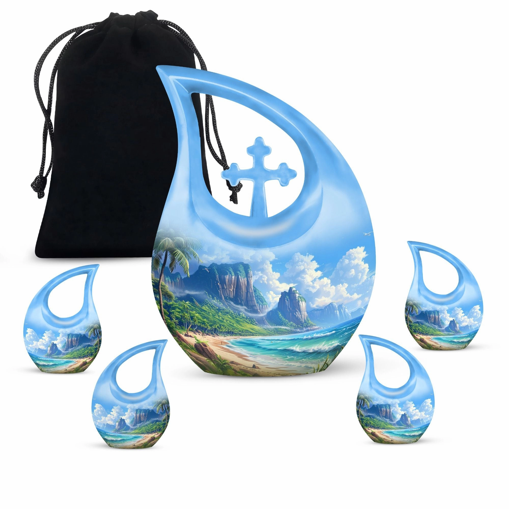 Beach Urn Tribute - Compact Memorial Urn for Cherished Human Ashes