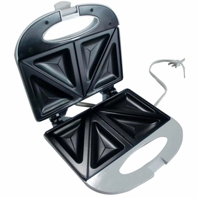 Bene Casa BC-98868 White Cool Touch Nonstick Sandwich Maker with Automatic Thermostat