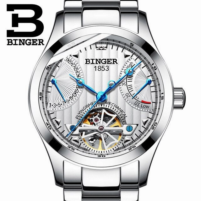 Binger Swiss Super Luxury Tourbillon Mechanical Watch Men B 1181