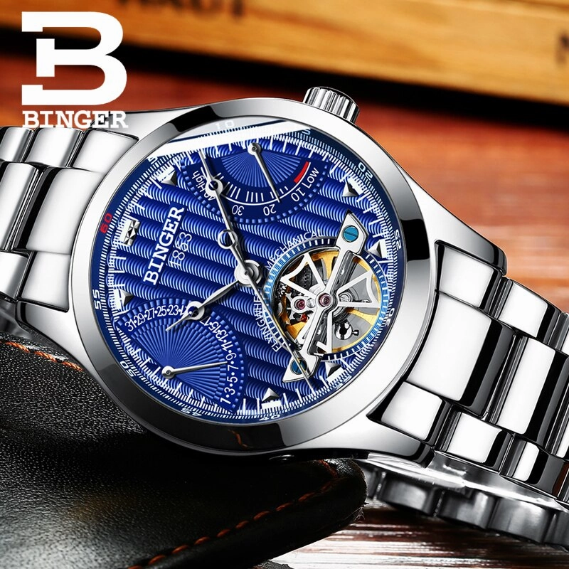 Binger Swiss Super Luxury Tourbillon Mechanical Watch Men B 1181