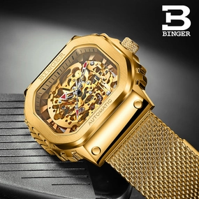 Binger Swiss Ultra Luxury Skeleton Tourbillon Men Watch B 10008