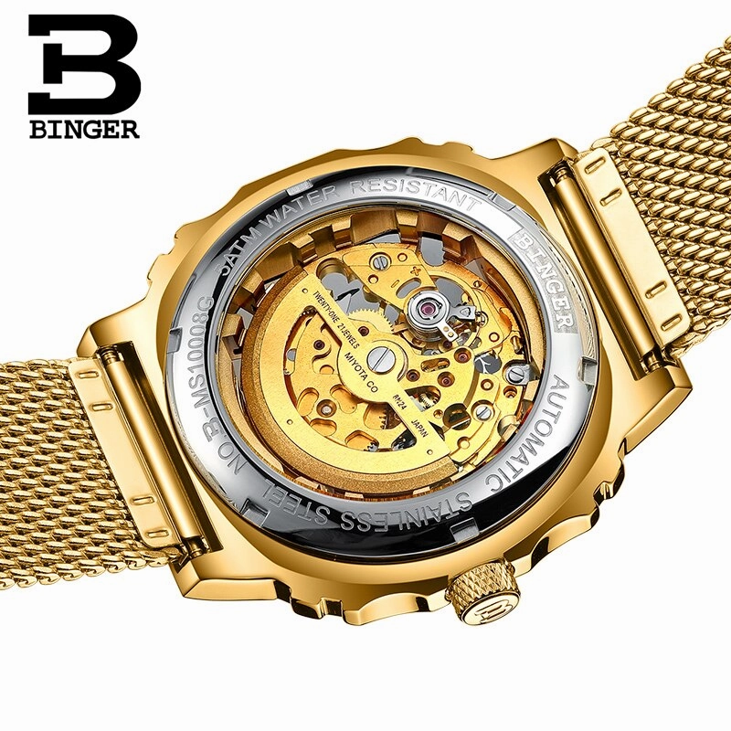 Binger Swiss Ultra Luxury Skeleton Tourbillon Men Watch B 10008