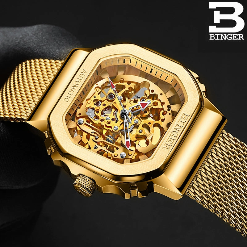 Binger Swiss Ultra Luxury Skeleton Tourbillon Men Watch B 10008