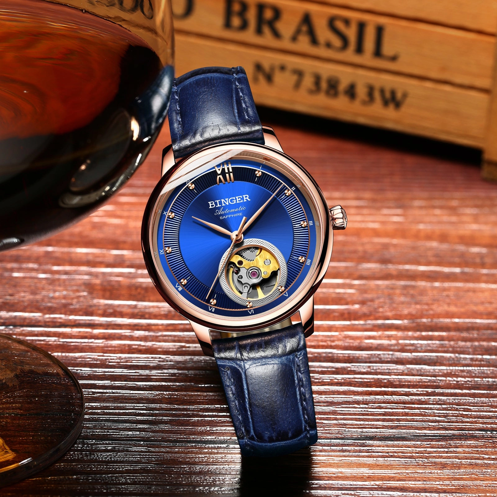 Binger Swiss Ultra thin Super Luxury Tourbillon Men Watch B 1108