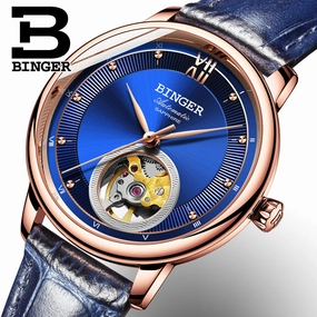 Binger Swiss Ultra thin Super Luxury Tourbillon Men Watch B 1108