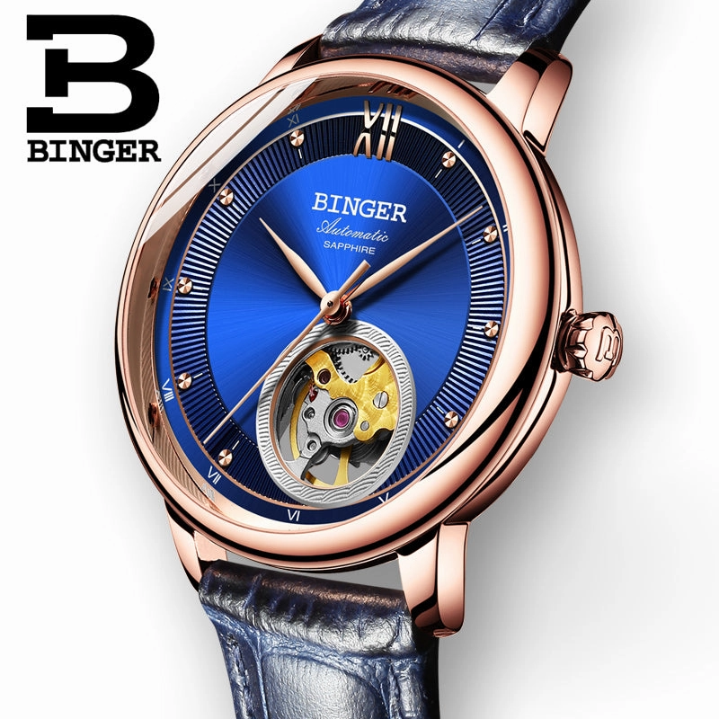 Binger Swiss Ultra thin Super Luxury Tourbillon Men Watch B 1108