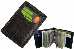 Black Elephant Bifold Slim Profile Wallet With Money Clip