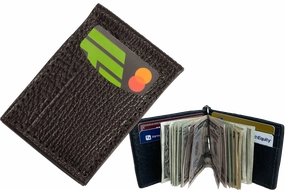 Black Shark Bifold Slim Profile Wallet With Money Clip