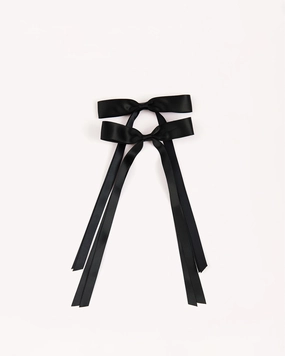 BOW HAIR CLIP 2 PACK - BLACK