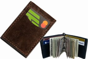 Brown Hippopotamus Bifold Slim Profile Wallet With Money Clip