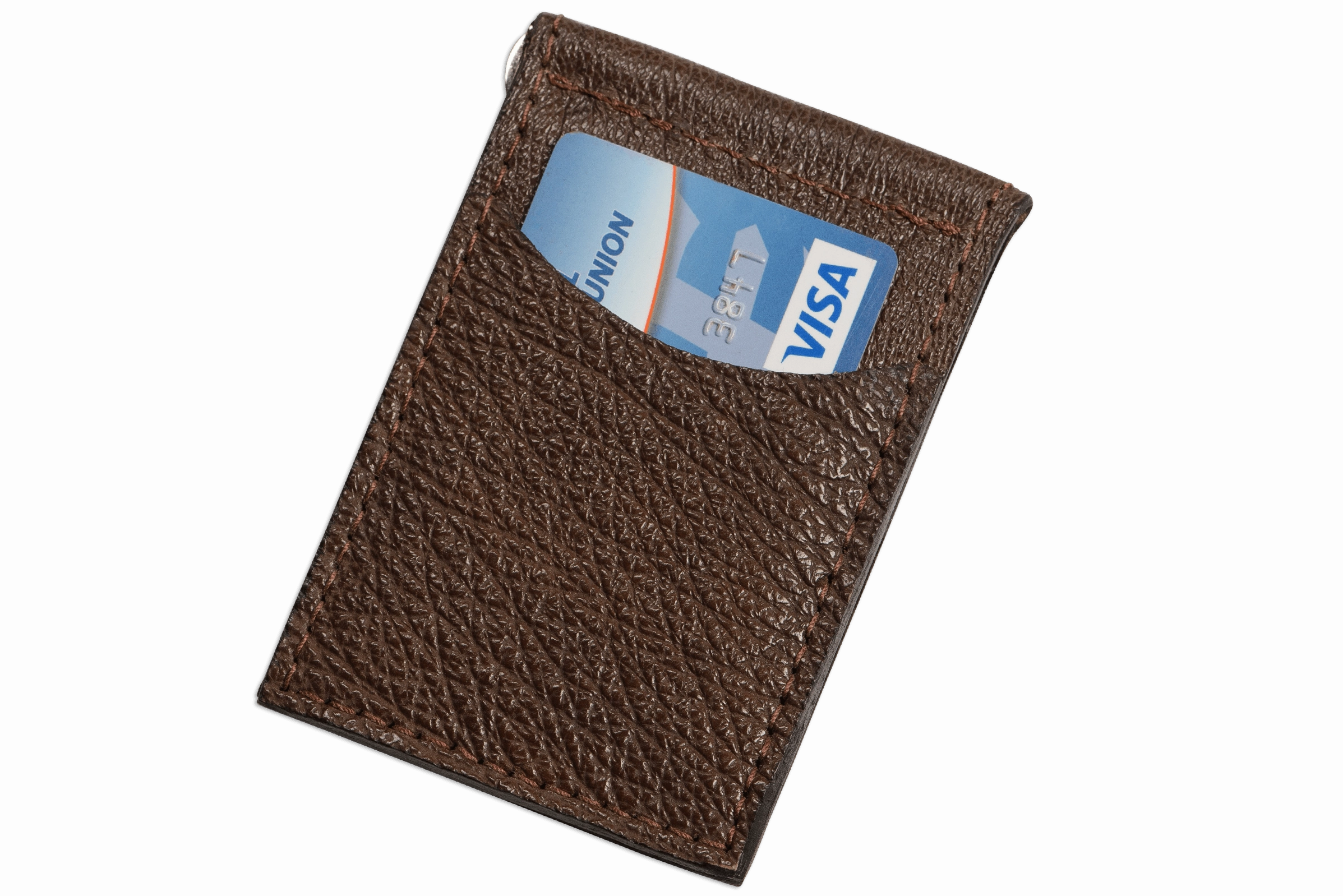 Brown Shark Bifold Slim Profile Wallet With Money Clip