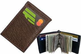 Brown Shark Bifold Slim Profile Wallet With Money Clip