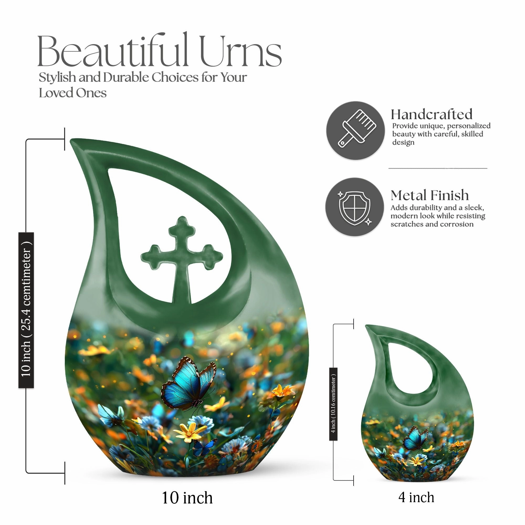 Butterfly Tribute - Compact Memorial Urn For Human Ashes