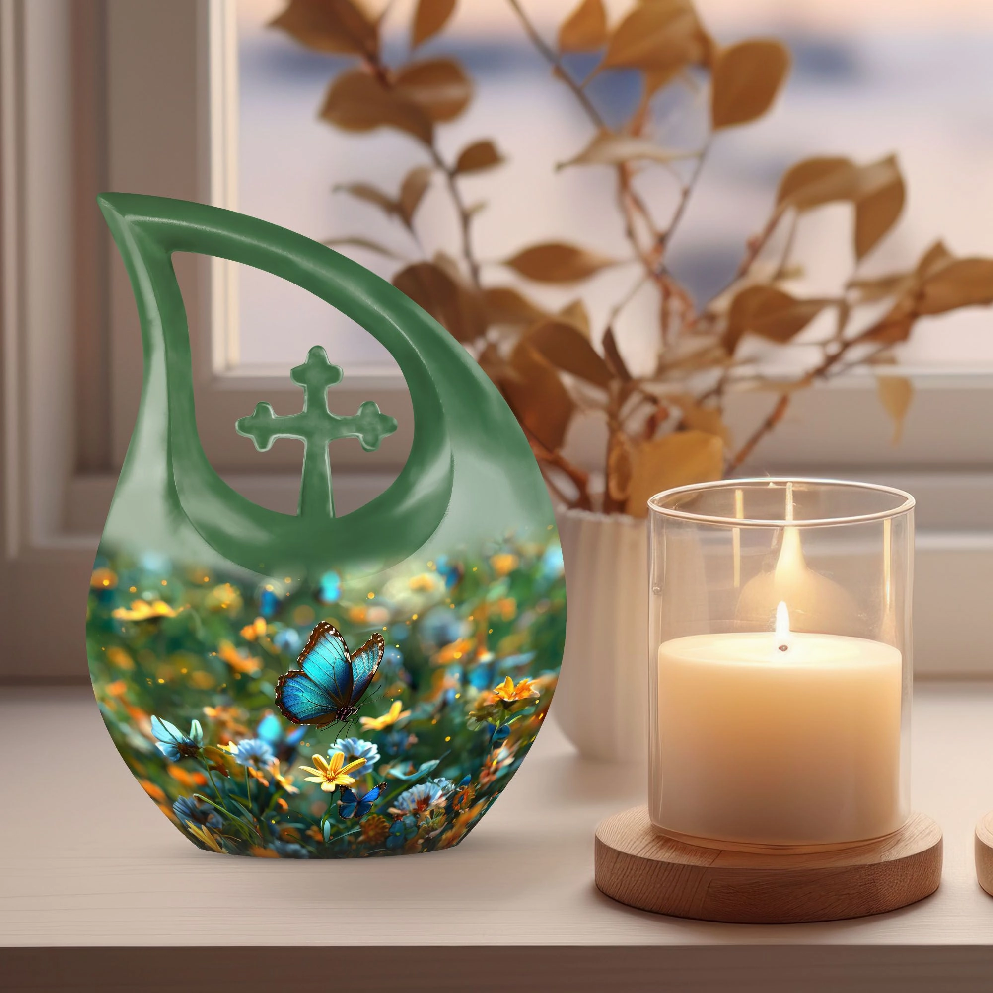 Butterfly Tribute - Compact Memorial Urn For Human Ashes