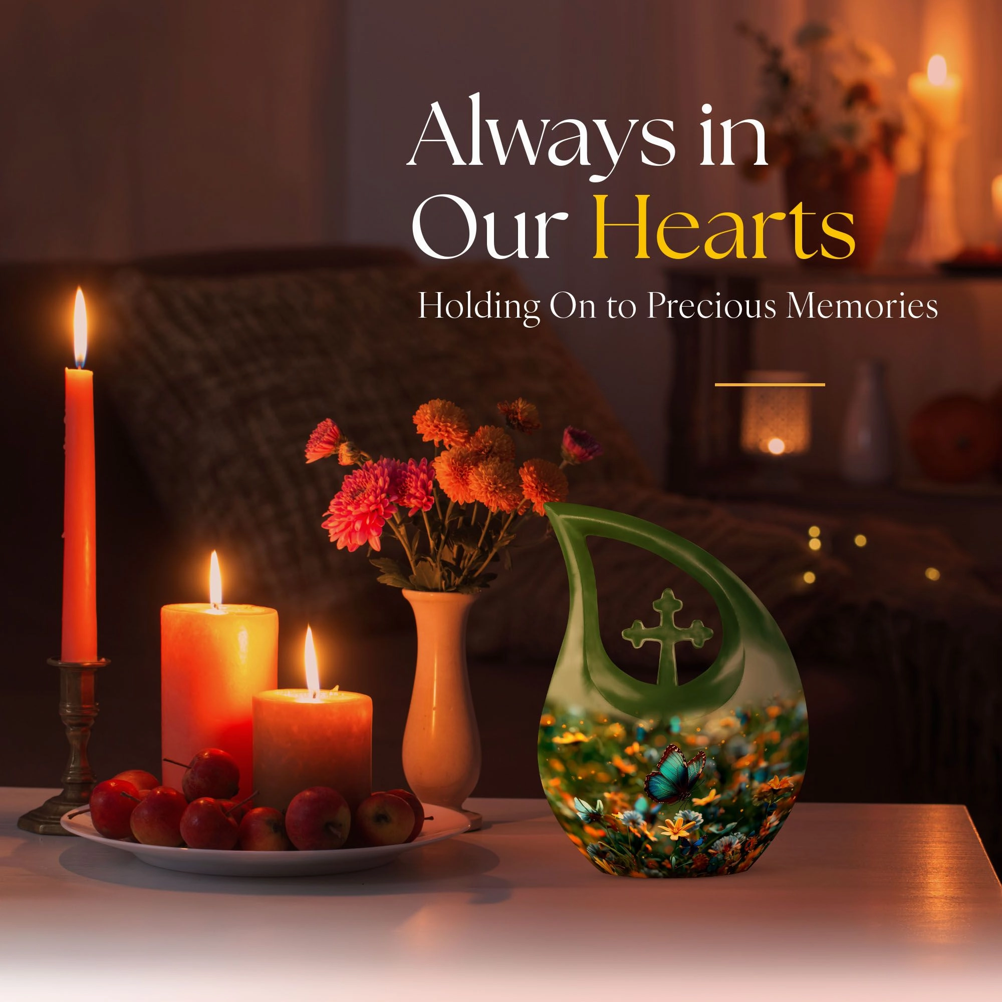 Butterfly Tribute - Compact Memorial Urn For Human Ashes