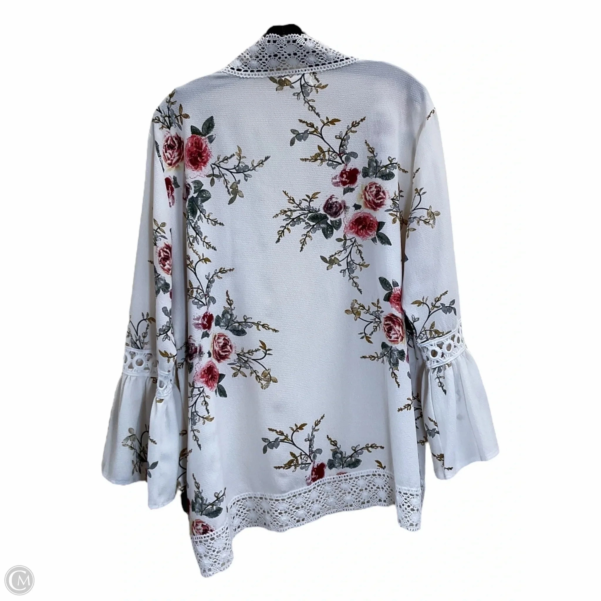 Cardigan By Clothes Mentor In Floral Print, Size: M