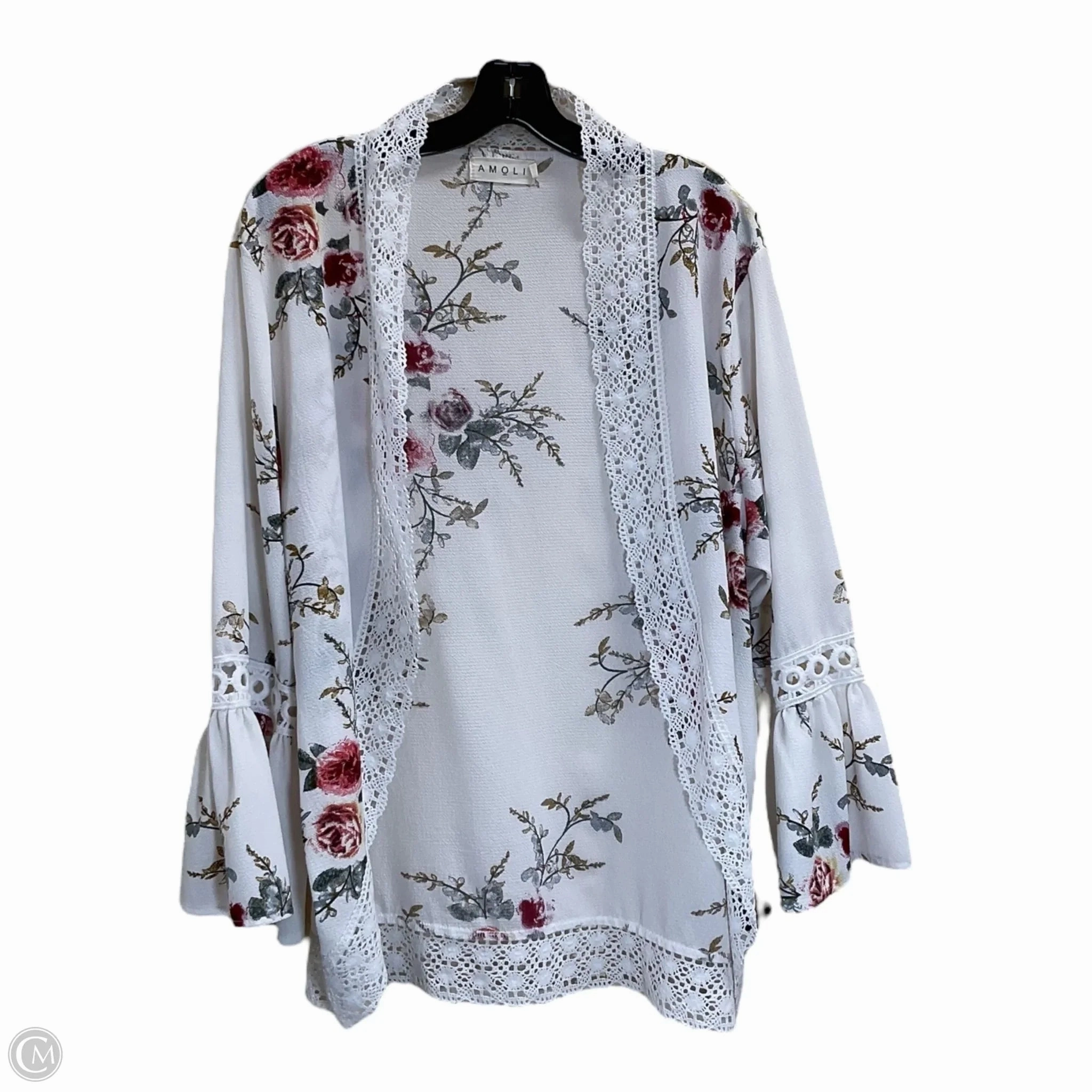 Cardigan By Clothes Mentor In Floral Print, Size: M