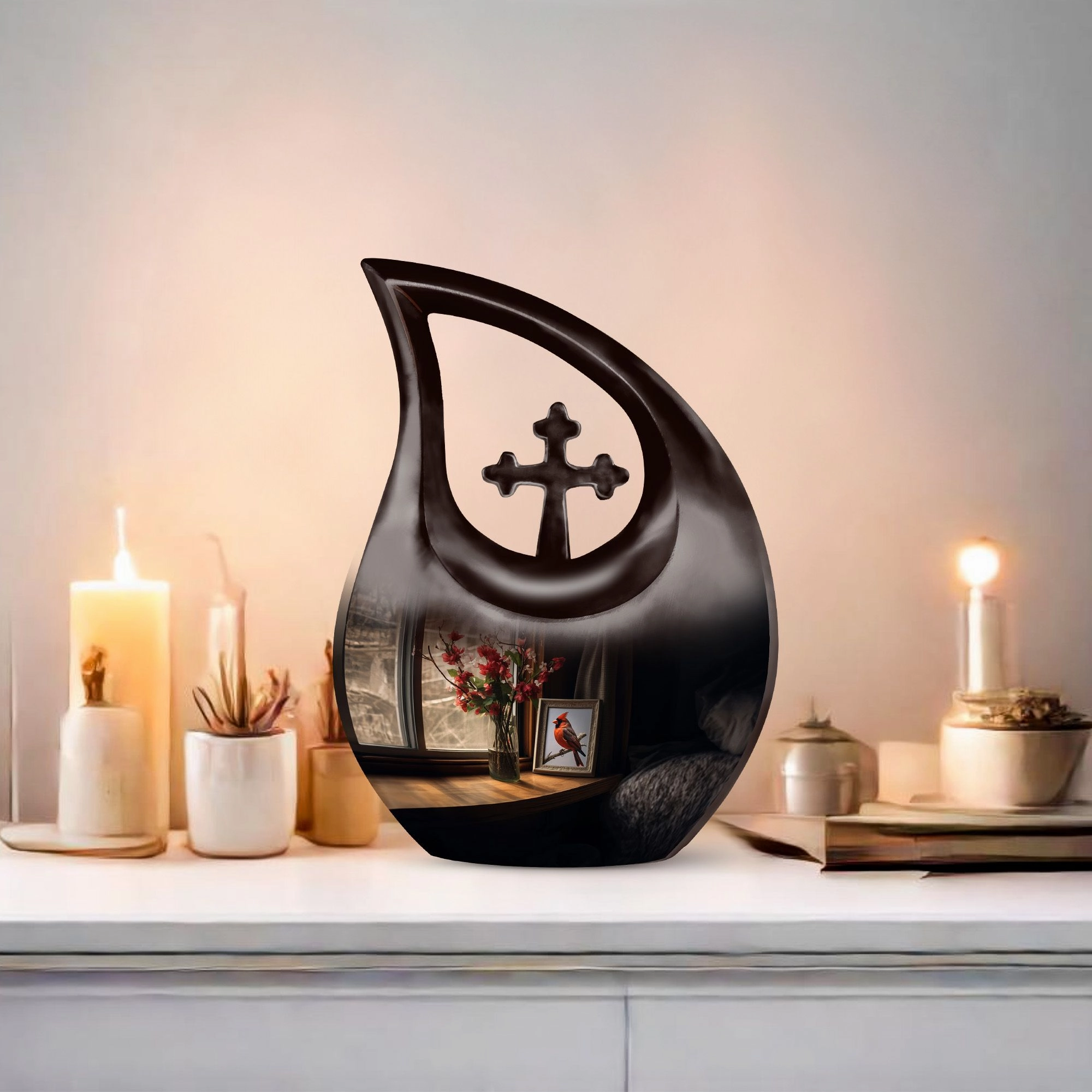 Cardinal Bird Urn : Affordable Cremation Urn For Human Ashes