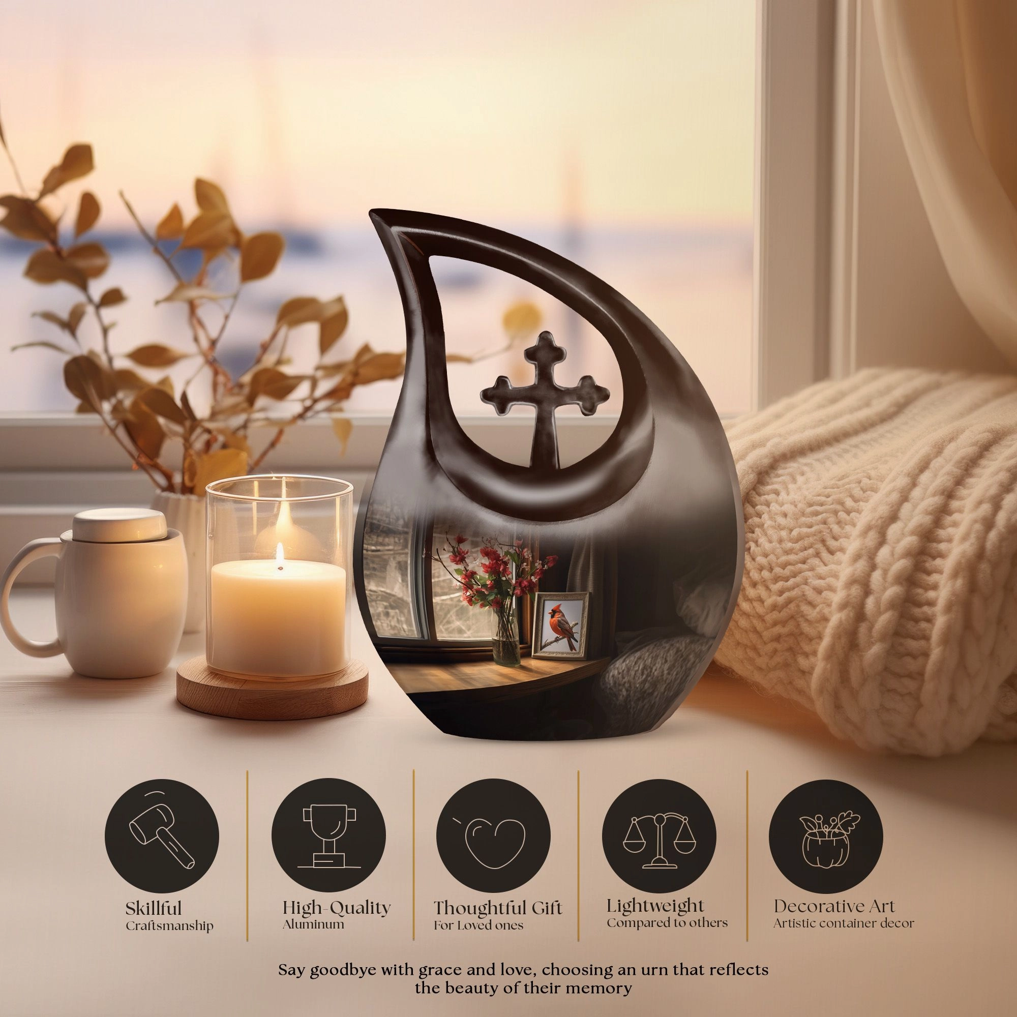 Cardinal Bird Urn : Affordable Cremation Urn For Human Ashes