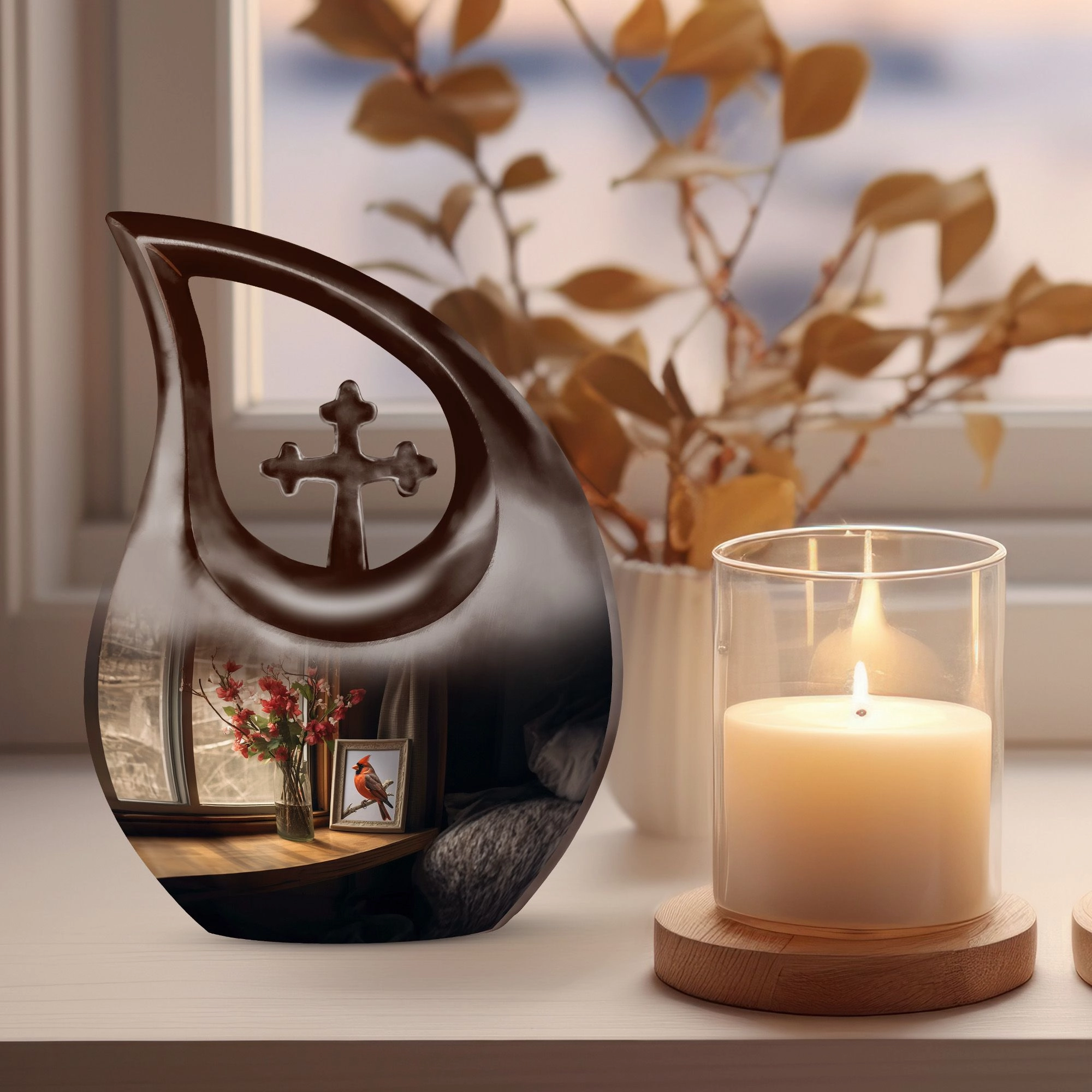 Cardinal Bird Urn : Affordable Cremation Urn For Human Ashes