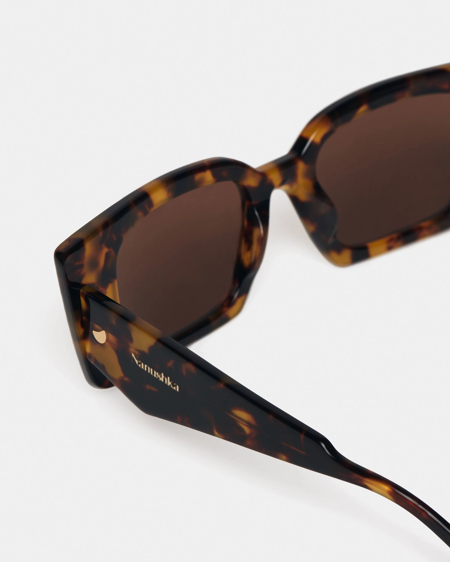 Carmel - Bio-Plastic Rectangle-Frame Sunglasses - Dark Amber