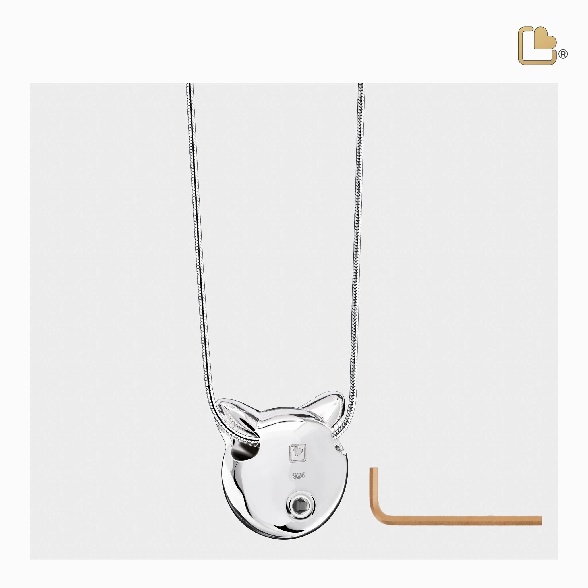 Cat Pearl Sterling Silver Cremation Pendant