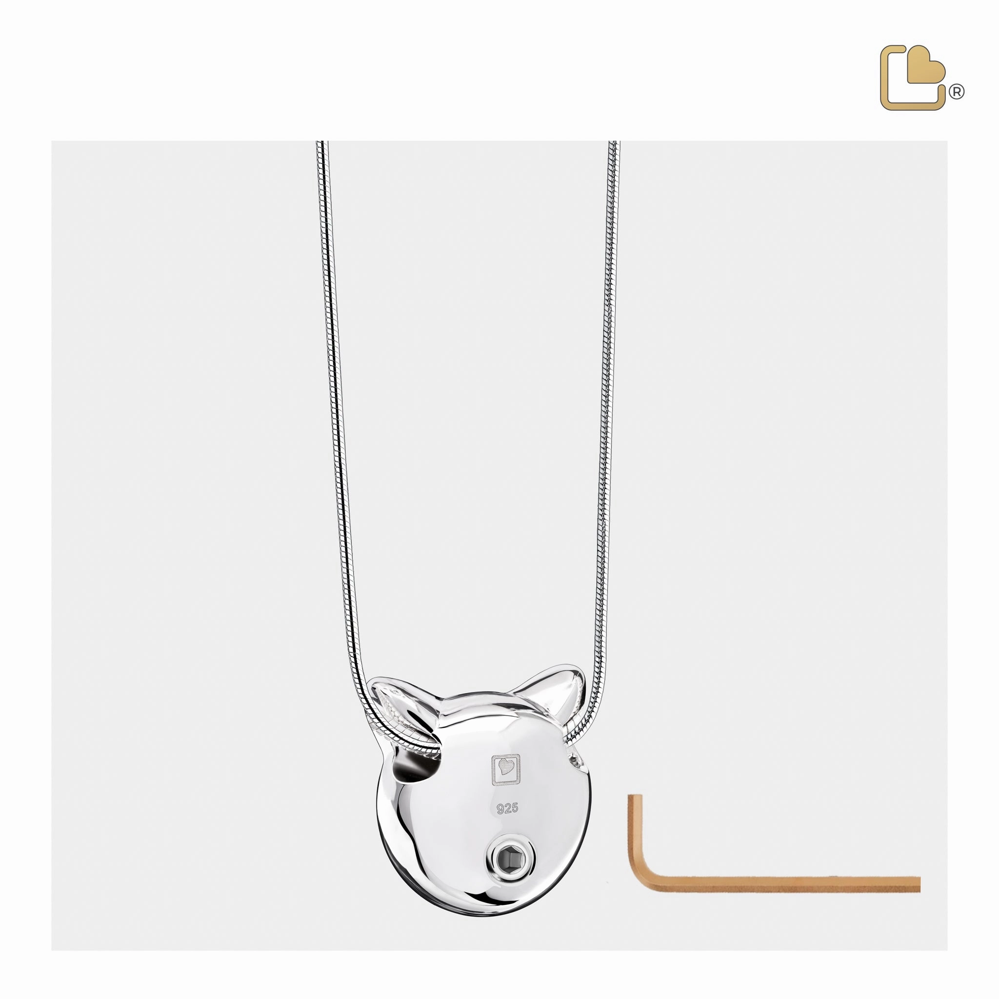 Cat Pearl Sterling Silver Cremation Pendant