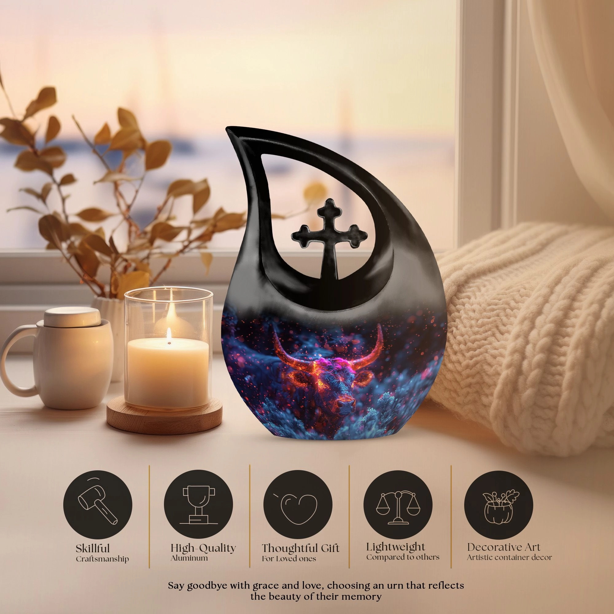 Celestial Bull Majesty Tribute A Compact Memorial Urn
