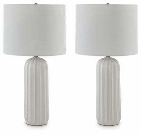 Clarkland White Ceramic Table Lamp
