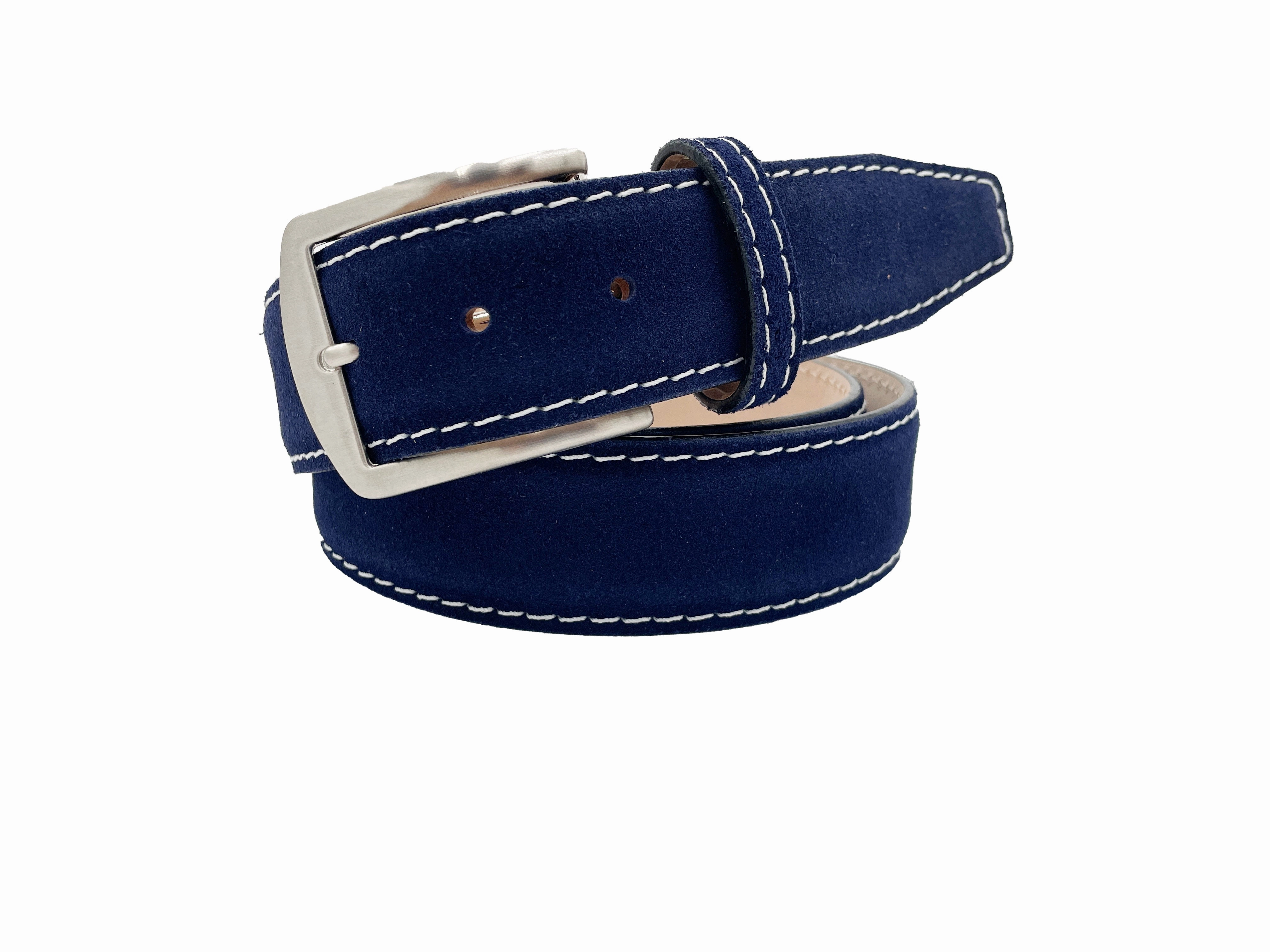Classic Suede Belt - Navy - 40mm - Up to 50"