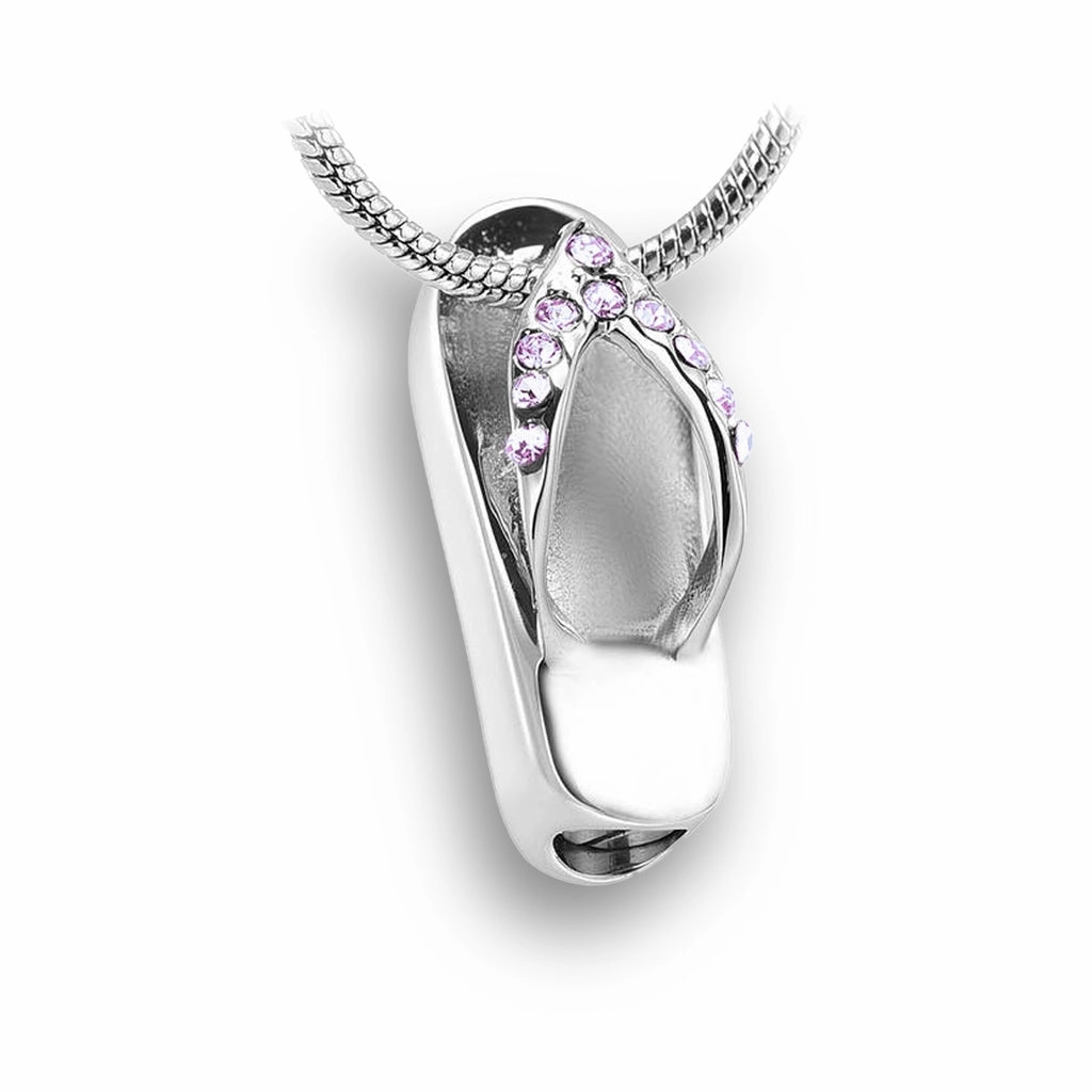 CLEARANCE J-164- Flip Flop with Rhinestones - Pendant with Chain