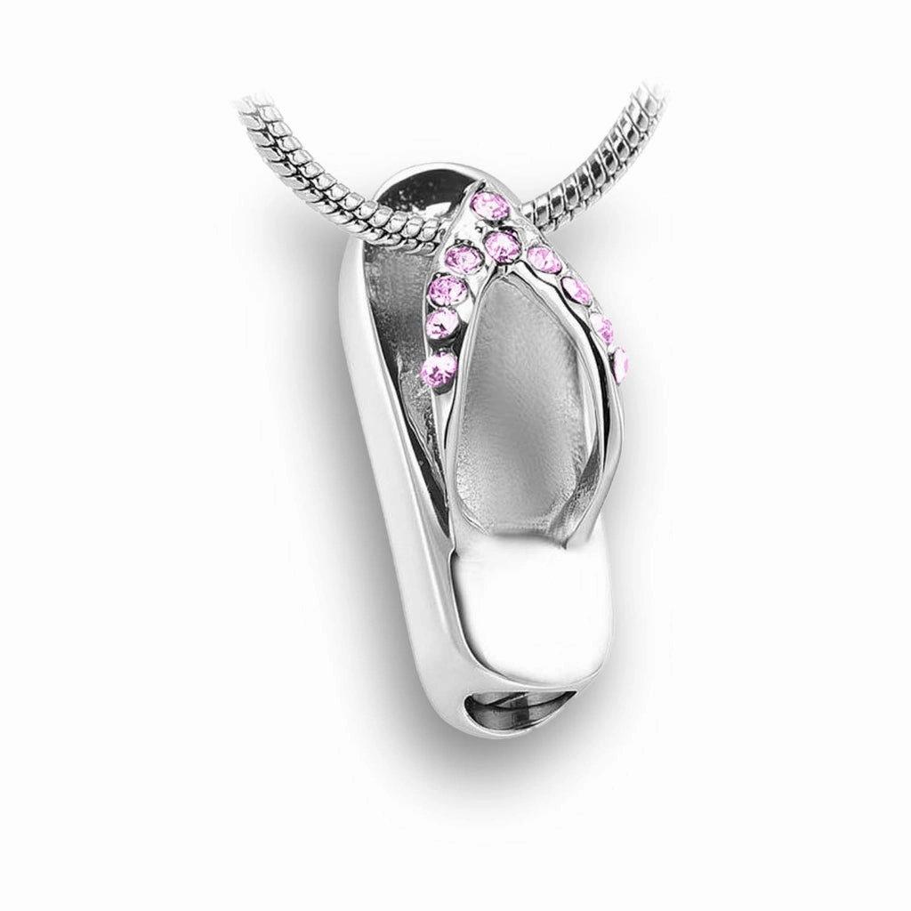 CLEARANCE J-164- Flip Flop with Rhinestones - Pendant with Chain