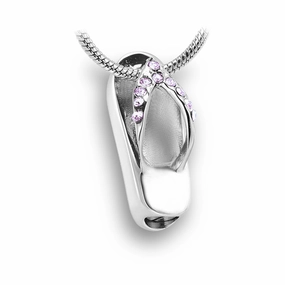 CLEARANCE J-164- Flip Flop with Rhinestones - Pendant with Chain
