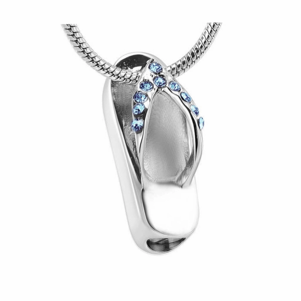 CLEARANCE J-164- Flip Flop with Rhinestones - Pendant with Chain