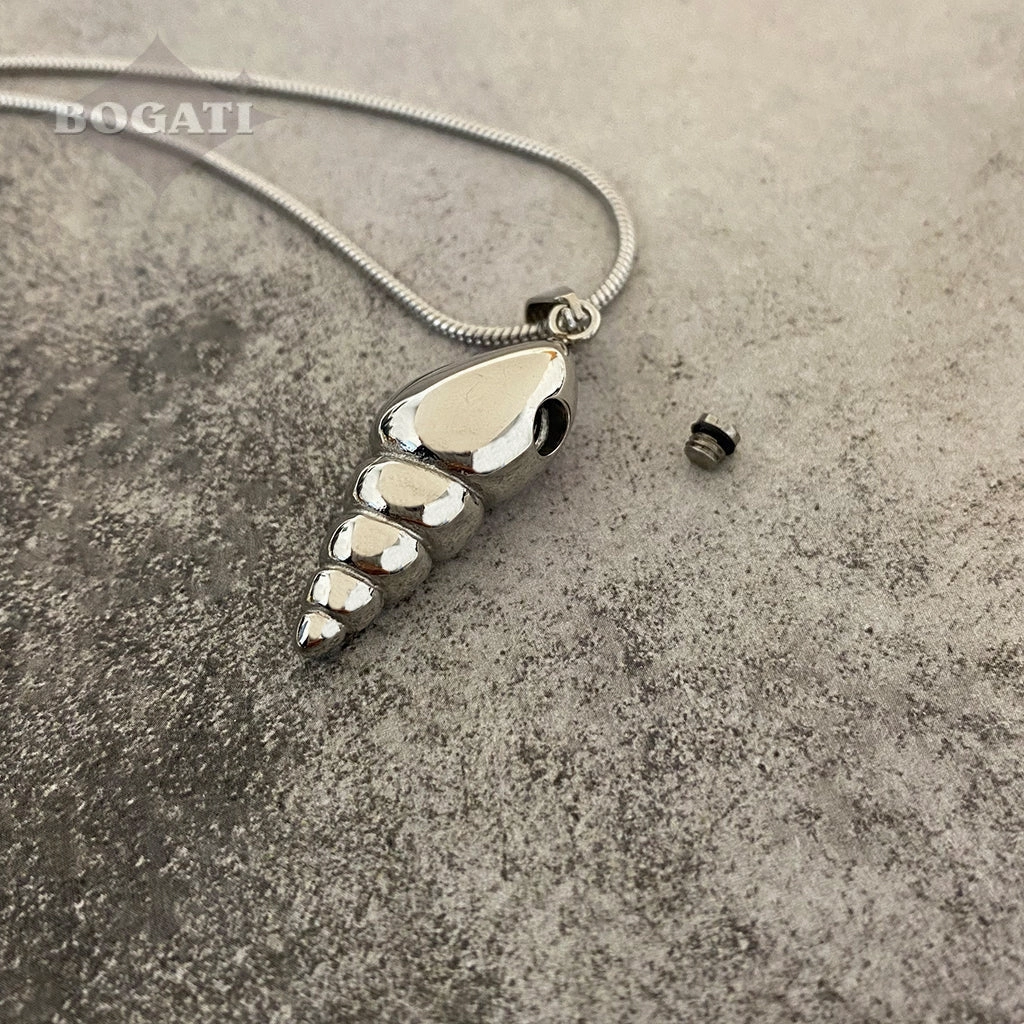 CLEARANCE J-166- Conch Shell with Rhinestones - Pendant with Chain