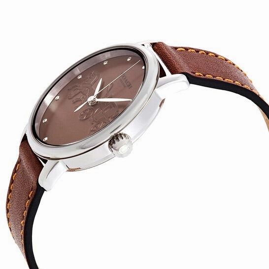 Coach 14502972 Grand Brown Dial Brown Leather Ladies Watch