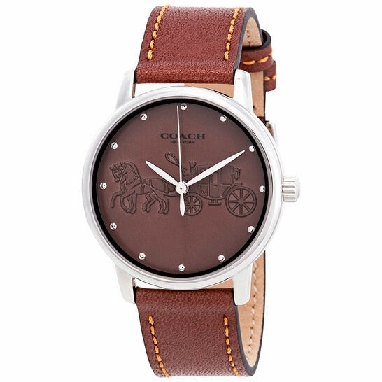 Coach 14502972 Grand Brown Dial Brown Leather Ladies Watch